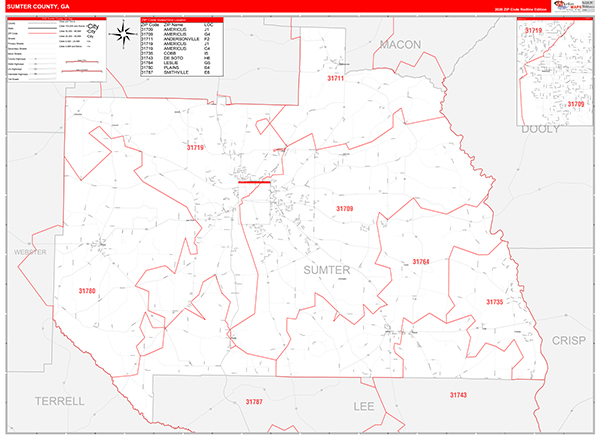 Sumter County, GA Zip Code Map