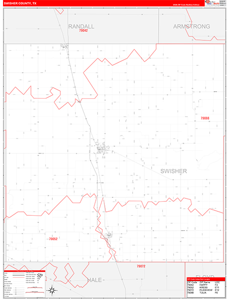 Swisher County, TX Zip Code Map