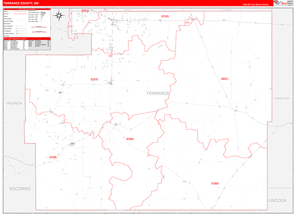 Torrance County, NM Zip Code Map