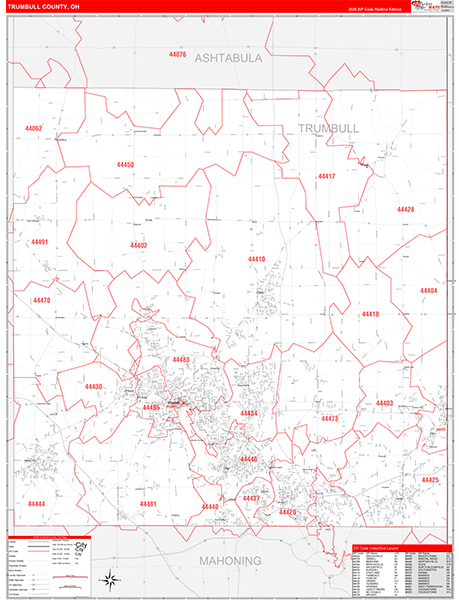 Trumbull County, OH Zip Code Map