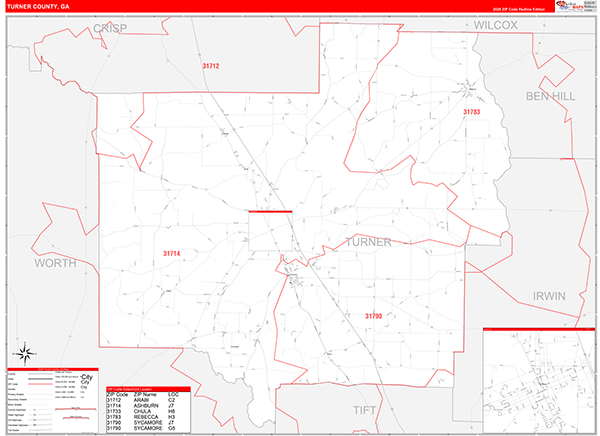 Turner County, GA Zip Code Map
