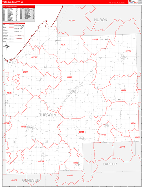 Tuscola County, MI Zip Code Map