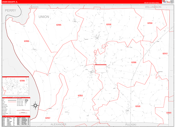 Union County, IL Zip Code Map