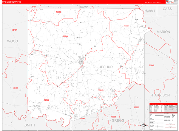Upshur County, TX Zip Code Map