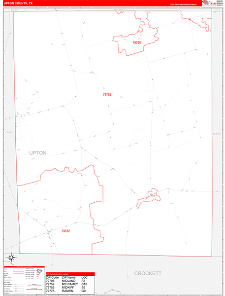 Upton County, TX Zip Code Map