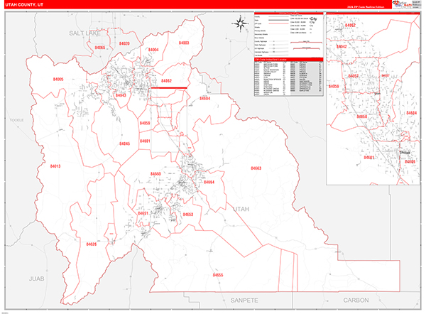 Utah County, UT Zip Code Map
