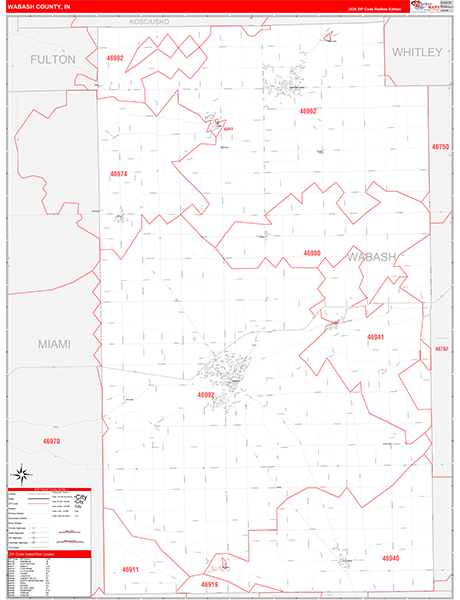 Wabash County, IN Zip Code Map