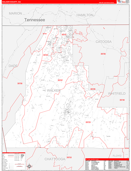 Walker County, GA Zip Code Map
