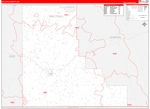 Walthall County, MS Zip Code Map