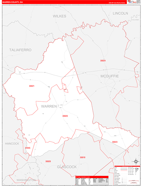 Warren County, GA Zip Code Map