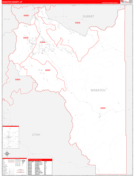Wasatch County, UT Zip Code Map
