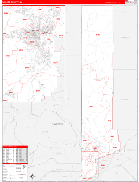 Washoe County Digital Map Red Line Style