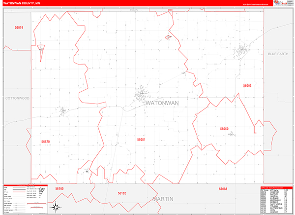 Watonwan County, MN Zip Code Map