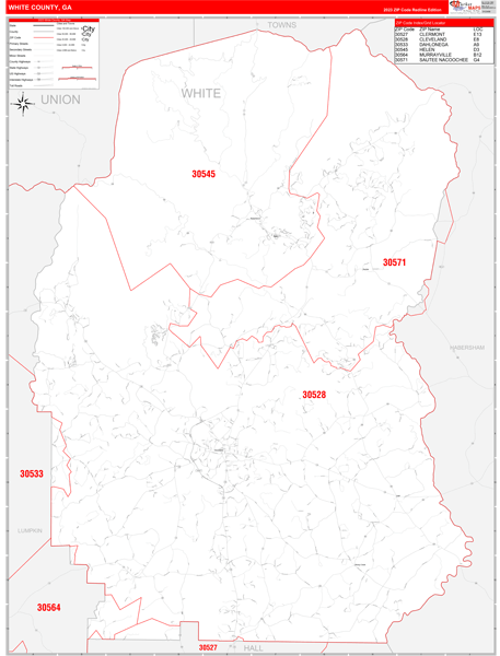 White County, GA Zip Code Map