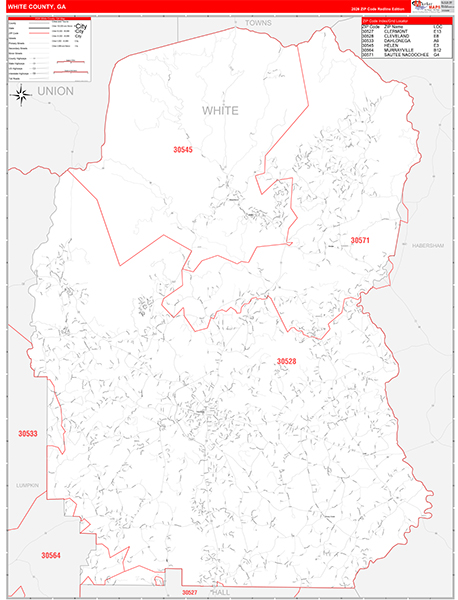 White County, GA Zip Code Map