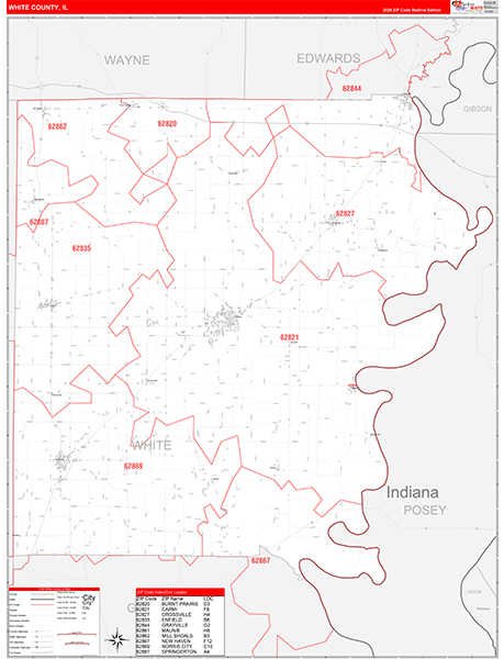 White County, IL Zip Code Map