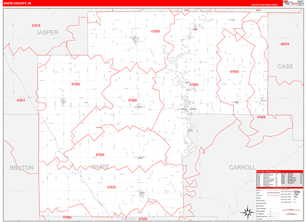 White County, IN Zip Code Map