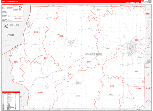 Whiteside County, IL Zip Code Map