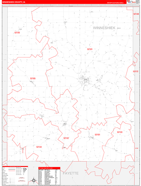 Winneshiek County, IA Zip Code Map