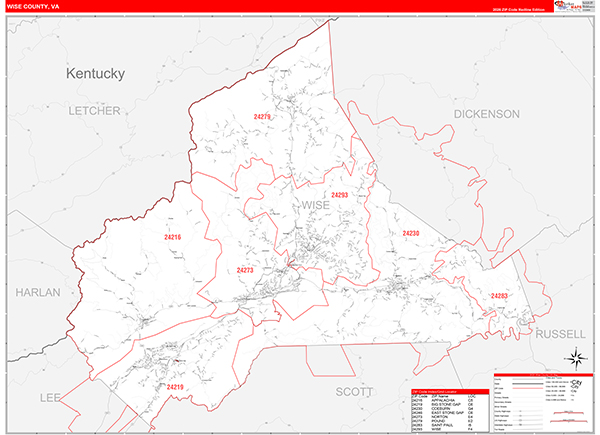 Wise County, VA Zip Code Map