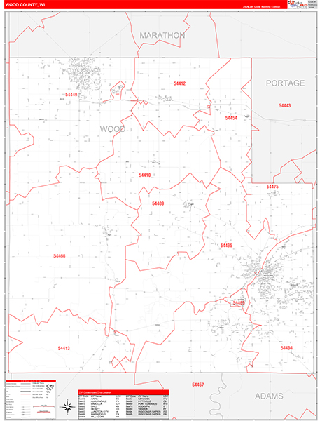 Wood County Map Book Red Line Style