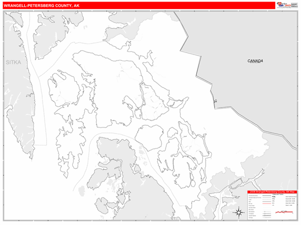 Wrangell-Petersburg Borough (County), AK Zip Code Wall Map