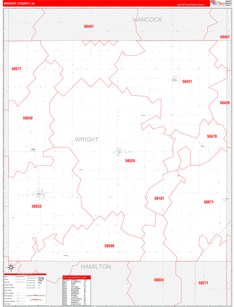Wright County, IA Zip Code Map