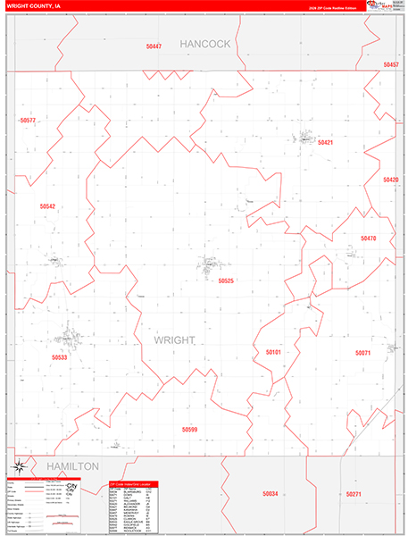 Wright County, IA Zip Code Map