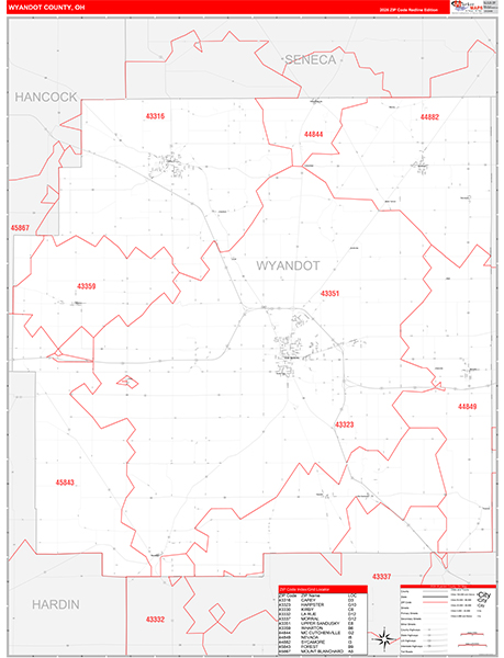 Wyandot County, OH Zip Code Map