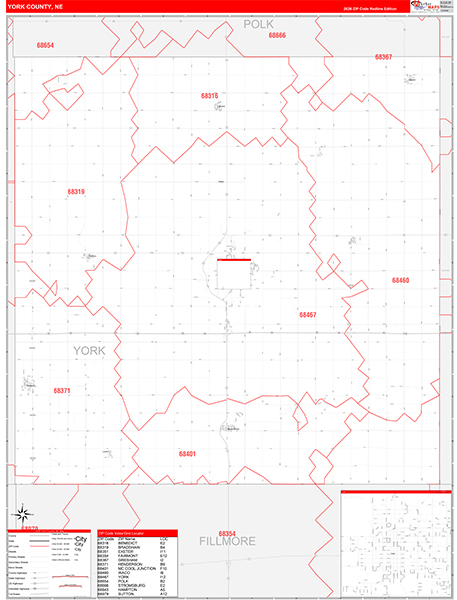 York County, NE Zip Code Map