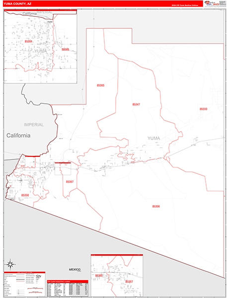 Yuma County, AZ Zip Code Map