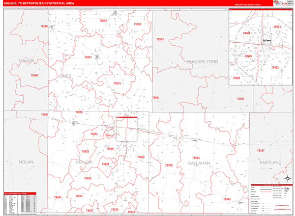 Abilene Metro Area Wall Map