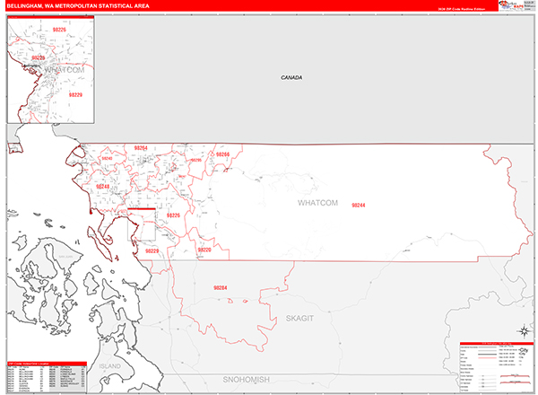 Bellingham Metro Area Wall Map