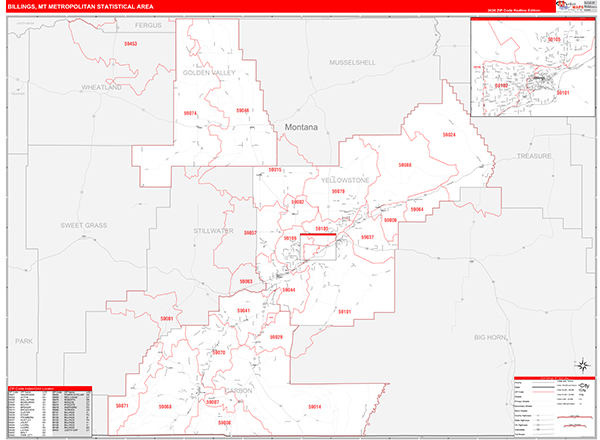 Billings Metro Area Wall Map