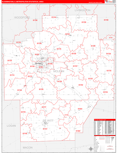 Bloomington Metro Area Wall Map