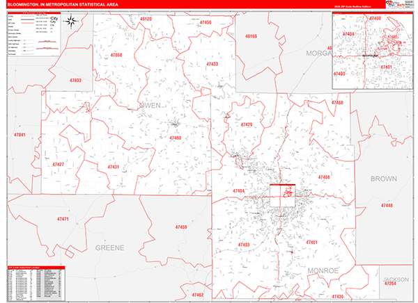 Bloomington Metro Area Wall Map