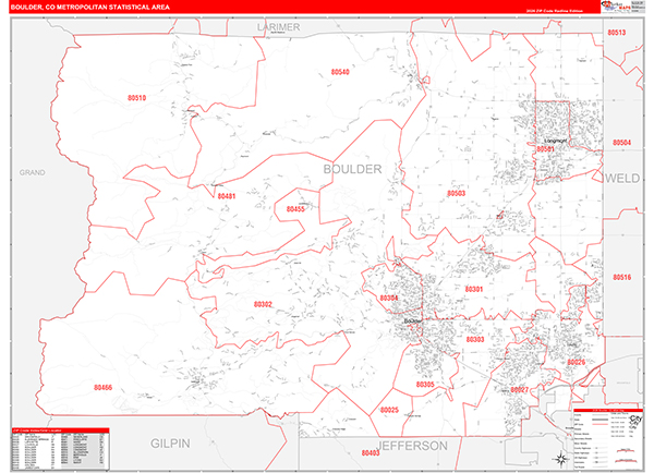 Boulder Metro Area Wall Map
