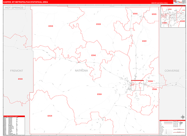 Casper Metro Area Wall Map