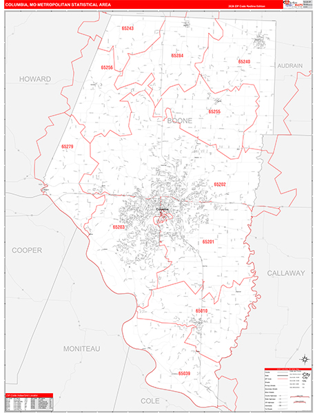 Columbia Metro Area Wall Map