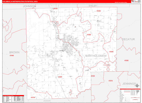 Columbus Metro Area Wall Map