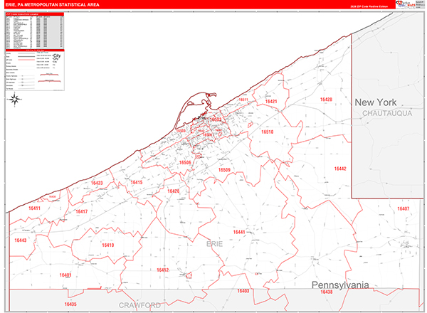 Erie Metro Area Wall Map