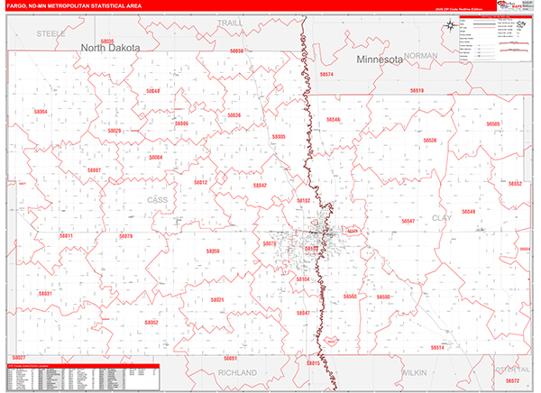 Fargo Metro Area Wall Map