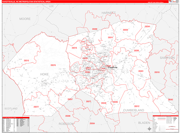 Fayetteville Metro Area Wall Map