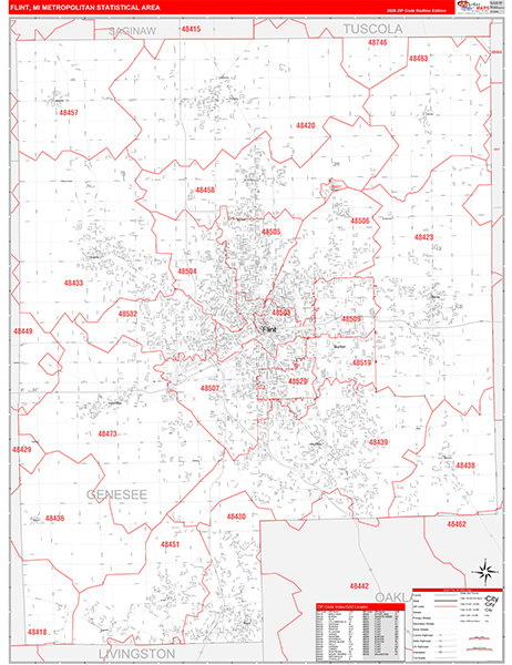 Flint Metro Area Wall Map