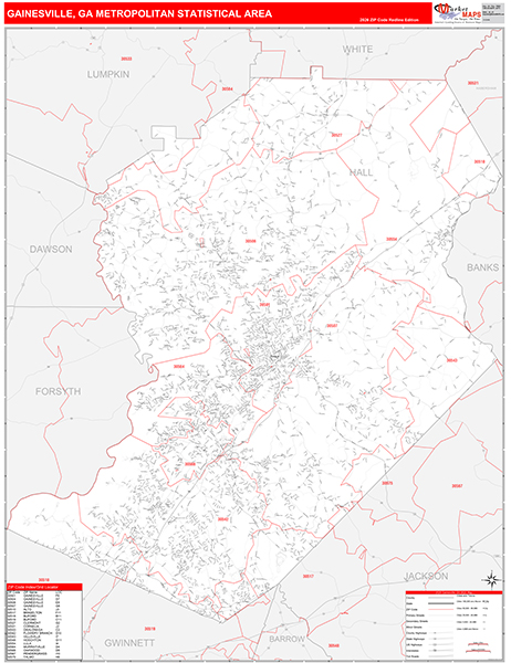 Gainesville Metro Area Wall Map