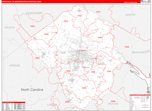 Greenville Metro Area Wall Map