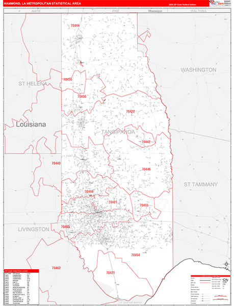 Hammond Metro Area Wall Map