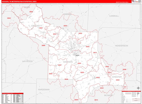 Jackson Metro Area Wall Map