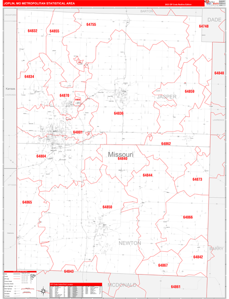 Joplin Metro Area Map Book Red Line Style