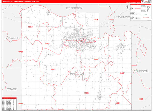 Lawrence Metro Area Wall Map